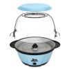 6QT. Blue Stirring Popcorn Machine With Serving Bowl