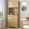 67'' Tall Pantry Buffet Cabinet Freestanding Hutch Cupboard for Home, Kitchen,Tall Freestanding Liquor Cabinet Bar for Kitchen, Dining Room