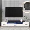 ON-TREND Extended, Minimalist Design TV stand with Color Changing LED Lights, Modern Universal Entertainment Center