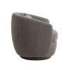 Upholstered Swivel Barrel Armchair with Storage Modern Living Room Side Chair for Bedroom/Office/Reading Spaces - Teddy Fabric Grey