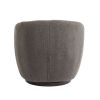 Upholstered Swivel Barrel Armchair with Storage Modern Living Room Side Chair for Bedroom/Office/Reading Spaces - Teddy Fabric Grey