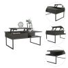 Carbon Espresso and Onyx 1-Shelf Lift Top Coffee Table