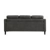 Gray Polished Microfiber Upholstered 1pc Sofa Button Tufted Contoured Arms Solid Wood Frame Couch Casual Living Room Furniture