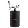 VEVOR Beer Growler Tap System, 170Oz 5L Mini Keg, 304 Stainless Steel Pressurized Beer Growler, Keg Growler with Pressure Display