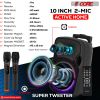 5 CORE 10 Inch TWS PAIR Bluetooth Party Speakers 400 Watt Portable Karaoke PA System Rechargeable Loud Speaker + Tripod Stand 2x Wireless Mics LED Lig