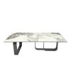 Rectangular coffee table with sintered stone top, grey metal frame, for Bed Room, Living Room