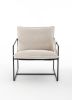 2 Chairs in 1 Box, Upholstered hanging armchair with arm pocket metal frame