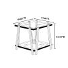 Modern Stainless Steel Coffee Table Set (Set of 3), Double-Layer Clear Tempered Glass Table Top