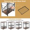 3-Tier Industrial Side Table with Adjustable Mesh Shelf