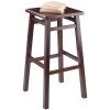 Carter Square Seat Bar Stool; Walnut