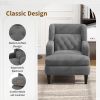 Upholstered Accent Chair Tufted Armchair for Living Room and Bedroom, Dark Grey