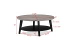 Contemporary Gray 3-Piece Cocktail Set Oval Coffee Table and Two Matching Round End Tables Living Room Wooden Furniture Retro