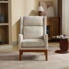 26.18" Wide Modern Accent Chair,Polyester Blend High Back Reading Chair ,Upholstered Armchair Club Chair,Single Sofa with Wood Legs for Living Room