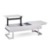 White High Gloss and Chrome Coffee Table with Lift Top