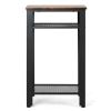 3-Tier Industrial End Table with Metal Mesh Storage Shelves