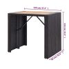 5 Piece Patio Bar Set Poly Rattan and Acacia Wood Black