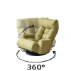 Adjustable head and waist, game chair, lounge chair in the living room, 360 degree rotatable sofa chair,Rotatable seat Leisure Chair deck chair