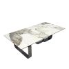 Rectangular coffee table with sintered stone top, grey metal frame, for Bed Room, Living Room