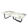 Rectangular coffee table with sintered stone top, grey metal frame, for Bed Room, Living Room