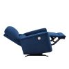 Modern Living Room 1pc Power Rocker Reclining Chair Blue Velvet Upholstery Solid Wood Frame Luxury Home Furniture