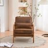 Oak Armrest Oak Upholstered Single Lounge Chair Indoor Lounge Chair Orange