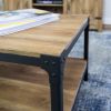 Modern Industrial Metal and Wood Coffee Table with Lower Shelf - Barnwood