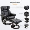 HOMCOM Massage Recliner Chair with Ottoman Footrest, 10 Vibration Points, 360¬∞ Swivel Reclining Chair