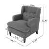 Upholstered Accent Chair Tufted Armchair for Living Room and Bedroom, Dark Grey