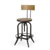 Adjustable Height Swivel Barstools WITH FIR WOOD (Set of 2)