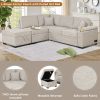 84.75" Sleeper Sofa Bed,2 in 1 Pull Out sofa bed L Shape Couch with Storage Ottoman for Living Room,Bedroom Couch and Small Apartment, Beige