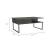 Carbon Espresso and Onyx 1-Shelf Lift Top Coffee Table