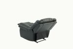 Modern 1pc Manual Motion Recliner Chair Glider Black Color Bonded Leather Armrest Cushion Seating Nailhead Living Room Furniture