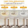 19.7in Ceiling Fan with 60W Light Round Pendant Fan Lamp LED Ceiling Fan with 6-Fan Speed 3000-6500W Light Color Adjustment Remote Control Timer APP C