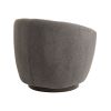 Upholstered Swivel Barrel Armchair with Storage Modern Living Room Side Chair for Bedroom/Office/Reading Spaces - Teddy Fabric Grey