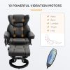 HOMCOM Massage Recliner Chair with Ottoman Footrest, 10 Vibration Points, 360¬∞ Swivel Reclining Chair