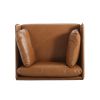 39" Vintage Brown Faux Leather Lounge Chair with Polyester and PU Leather Upholstery, Solid Wood Frame and Steel Legs, Perfect for Living Room