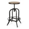 Industrial Firwood Adjustable Height Swivel Barstools (Set of 2)