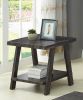 Athens Contemporary Replicated Wood Shelf Coffee Set Table in Charcoal Finish