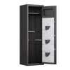 Large Gun Safe Cabinet With 3 Pistol Pouches, Heavy Duty Biometric Fingerprint Lock, Rifle Gun Safe With Adjustable Stand