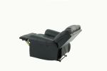 Modern 1pc Manual Motion Recliner Chair Glider Black Color Bonded Leather Armrest Cushion Seating Nailhead Living Room Furniture