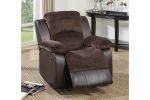 Motion Recliner Chair 1pc Glider Rocker Recliner Living Room Furniture Chocolate Padded Suede Living Room