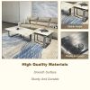 Rectangular coffee table with sintered stone top, grey metal frame, for Bed Room, Living Room