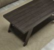 Athens Contemporary Wood Shelf Coffee Table in Weathered Espresso