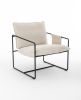 2 Chairs in 1 Box, Upholstered hanging armchair with arm pocket metal frame