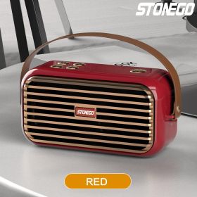 Wireless Bluetooth Speaker with Stereo Sound; Extended Bass and Treble; TWS Bluetooth 5.0 TF Card &amp; USB &amp; AUX Audio Input (Color: Red)