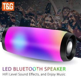 Wireless Speaker; Waterproof Speaker With Colorful LED Light; Portable Outdoor 3D Stereo Bass Luminous Speaker (Color: Blue)