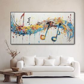 Handmade Oil Paintinf Original Beating Notes Oil On Canvas Hand Painted Musical Melody Painting Wall Artwork Singing Painting Modern Abstract Home Dec (Style: 01, size: 40x80cm)