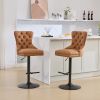 A&A Furniture,Aged and Retro PU Swivel Barstools Adjusatble Seat Height from 26-33 Inch