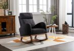 COOLMORE Rocking Chair, Modern Glider Chair, Recliner Armchair with Wood Legs and Side Pocket