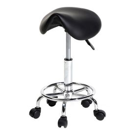 Free shipping Saddle Stool Ha Ha Feet Rotation Bar Stool  YJ (Color: Black)